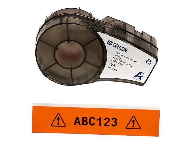 BRADY M21-750-595-OR Label Tape Cartridge, Black/Orange, Labels/Roll: Continuous