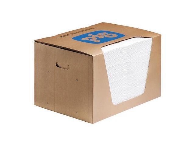 PIG MAT440 Absorbent Mat Pad, Absorbs 22 gal. Oil-Based Liquids, PK 100,White