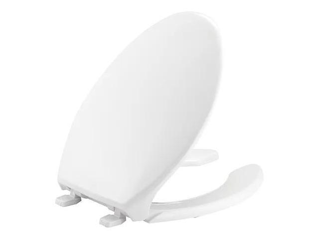 BEMIS 1950-000 Toilet Seat With Cover, Plastic, Elongated, White