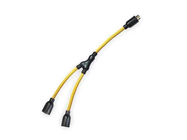 POWER FIRST 4FZZ2 Cord Adapter, L5-30P, 3 ft., Yellow