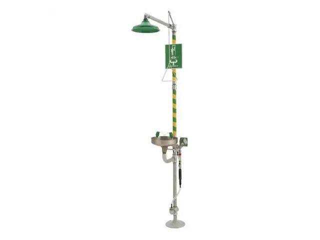HAWS 8300.158 Shower with Eyewash, Floor Mount, Galvanized Steel Pipe, 93 in H,