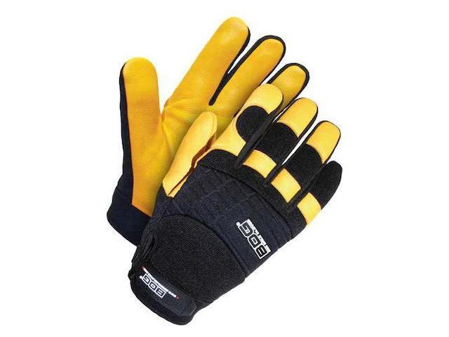 BDG 20-1-10609-M X-Site Mechanics Gloves, Deerskin Palm, Spandex Back, M,