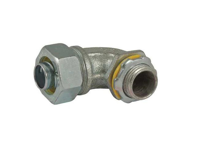 RACO 3423 Conduit Fitting Connector, 3/4 in, Liquid-Tight, Steel, Electro Zinc