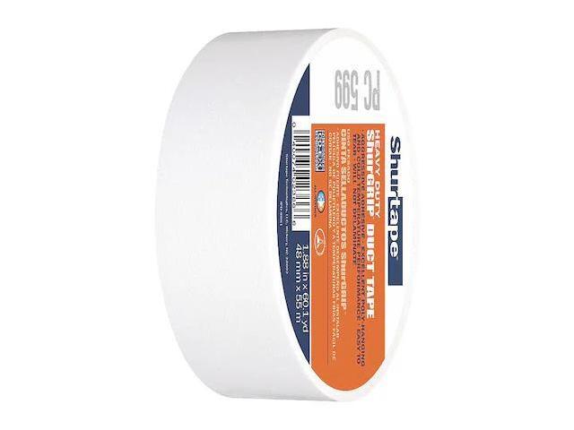 SHURTAPE 105470 Duct Tape, White, 60-1/8 yd L, 1-7/8 in W