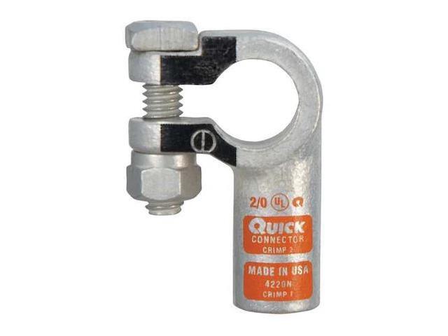 FUSION 4220N Left Elbow Terminal,2/0 ga,Orng,Neg