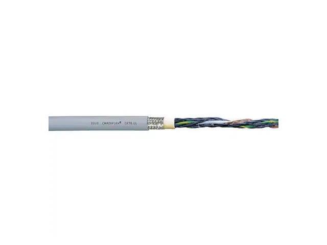 CHAINFLEX CF78-UL-07-03-25 Control Cable, 18 AWG, 3 C, Gray, PUR, 1,000 V, 25 ft