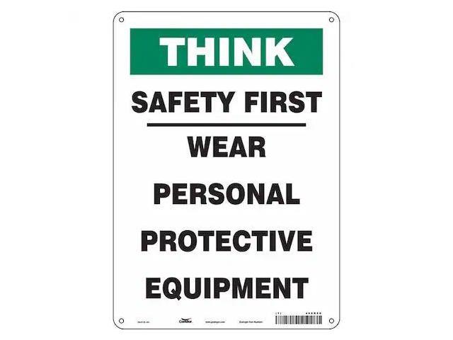 CONDOR 466R88 Safety Sign, 14 in Height, 10 in Width, Polyethylene, Vertical