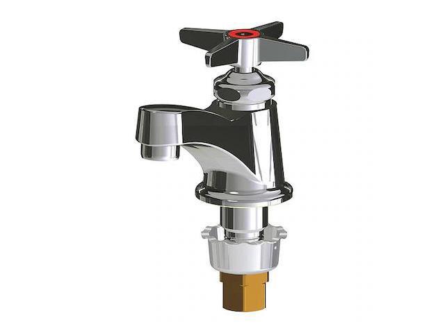 CHICAGO FAUCET 700-E70HOTABCP Manual Low Arc Bathroom Faucet, Single Hole