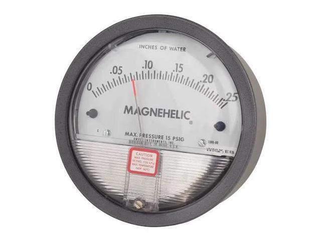DWYER INSTRUMENTS 2000-00 Dwyer Magnehelic Pressure Gauge,0 to 0.25 In H2O