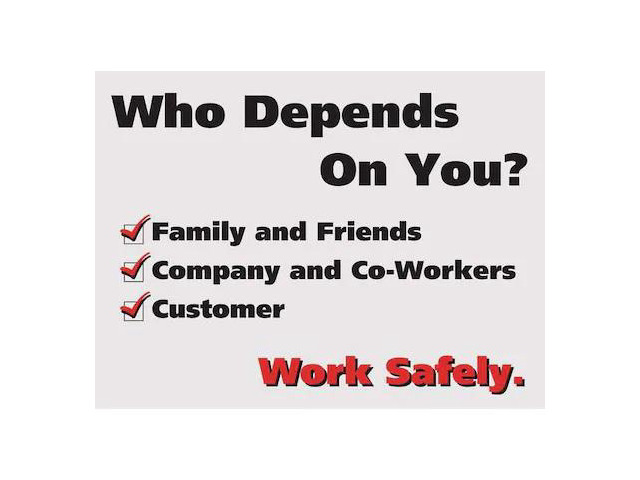ACCUFORM SP124521L Poster, Who Depneds On You, 17 in H x, 22 in W, Plastic