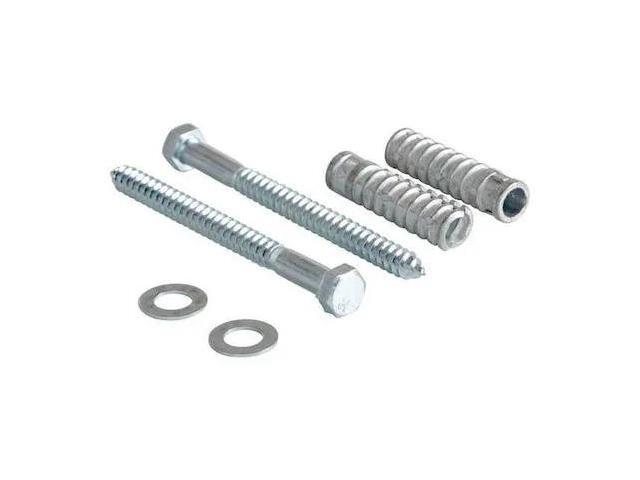 ZORO SELECT CS-33-KIT-2 Concrete Mounting Kit, Steel, 6-3/8' Height, 3/4'