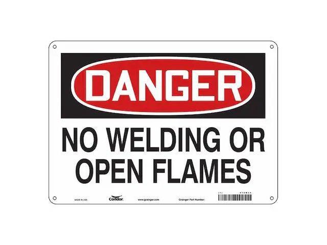 CONDOR 470M34 Safety Sign, 10 in Height, 14 in Width, Polyethylene, Horizontal