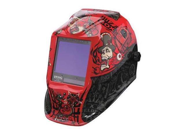 LINCOLN ELECTRIC K3101-4 Welding Helmet, Mojo Graphic, Black/Red