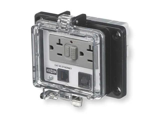 HUBBELL WIRING DEVICE-KELLEMS PR4X205EB Access Port,Power And Data,NEMA 4X