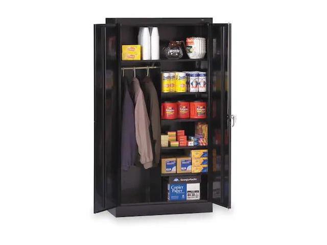 TENNSCO 7214BK Combo Wardrobe Storage Cabinet, 72 in H, 36 in W, 18 in D,
