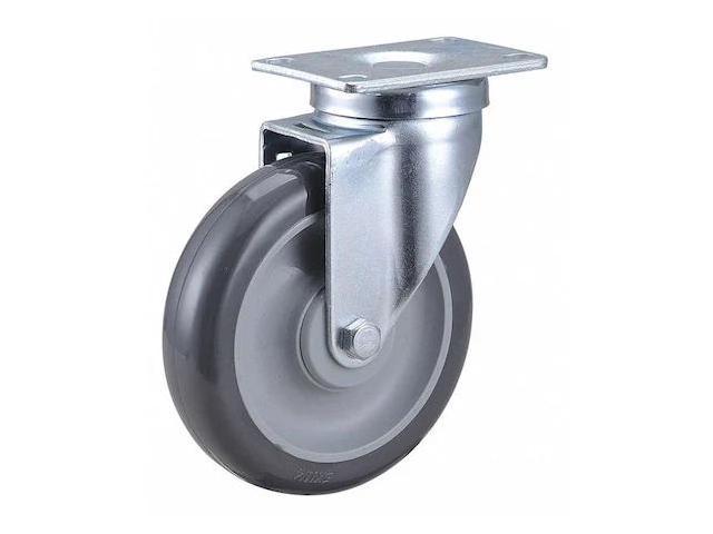 Photos - Other Garden Tools ZORO SELECT 2G045 Swivel Plate Caster, 5 in Dia, 315 lb, Gray PGS50120ZN-T