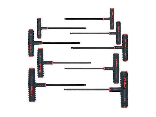 EKLIND 60809 9 Piece SAE T-Shape Hex Key Set, 60809