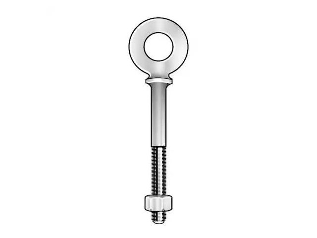 KEN FORGING N2034-6 Eye Bolt With Shoulder, 1-1/2'-6, 6 in Shank, 2-1/2 in ID,