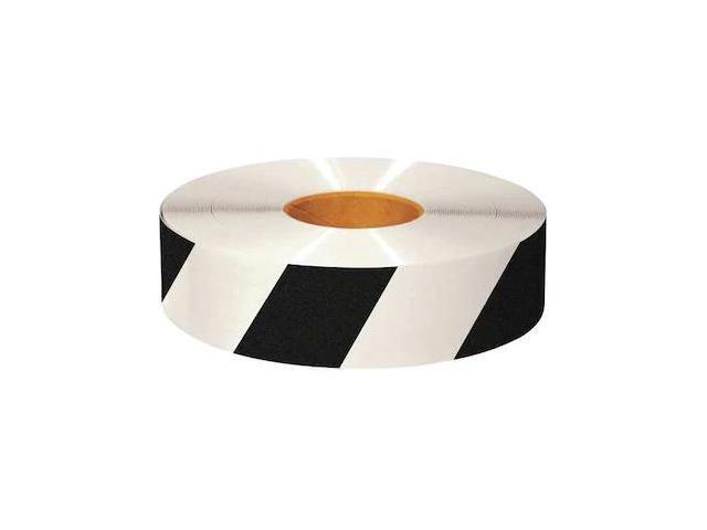 MIGHTY LINE 3RWCHV Floor Marking Tape, Rubber, No Legend, Black, White, 3 in W.