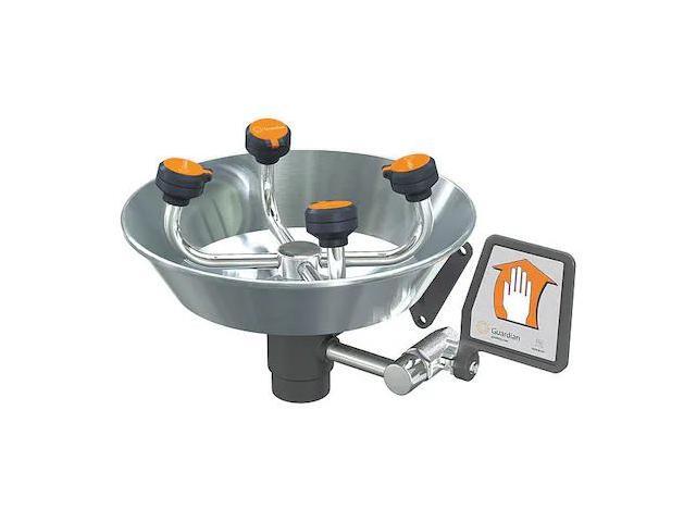 GUARDIAN EQUIPMENT G1724 Plumbed Eyewash, Wall Mount, Plumbed, 6 11/12 in H.,