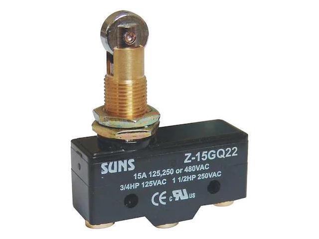 ZORO SELECT 5JED9 Snap Action Switch, Panel Mount, Plunger, Roller Actuator,