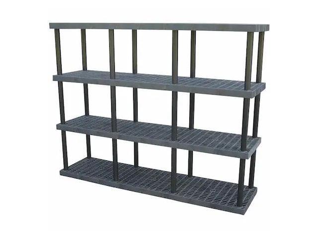 STRUCTURAL PLASTICS S9624X4 Freestanding Plastic Shelving, Open Style, 24 in D,