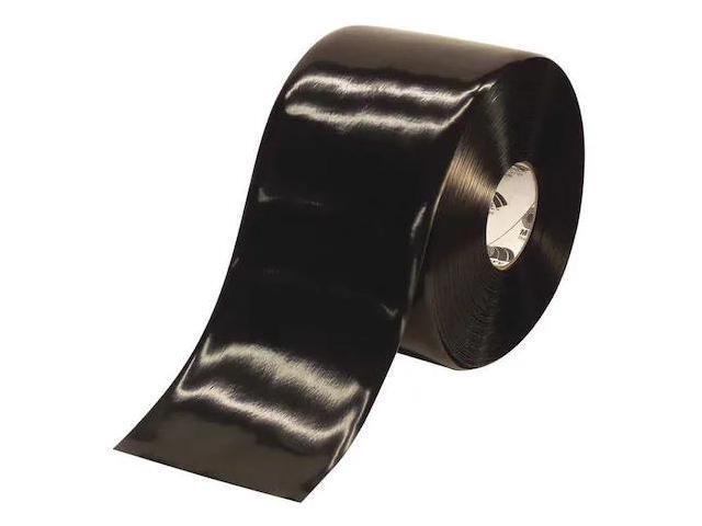MIGHTY LINE 6RBLK Floor Marking Tape, Rubber, No Legend, Black, 6 in W.