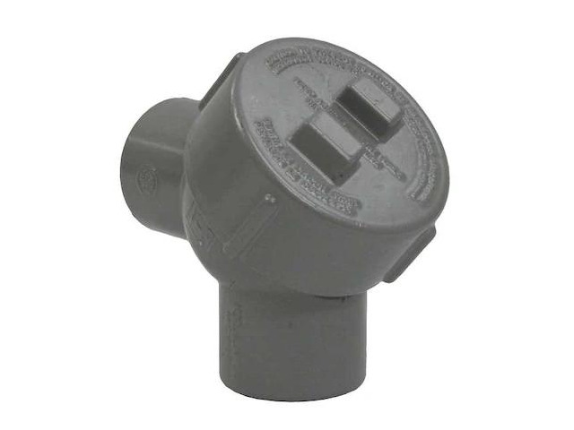 HUBBELL KILLARK Y-3 IMC Elbow, 1 in, Threaded, Aluminum, Powder Coated, Gray