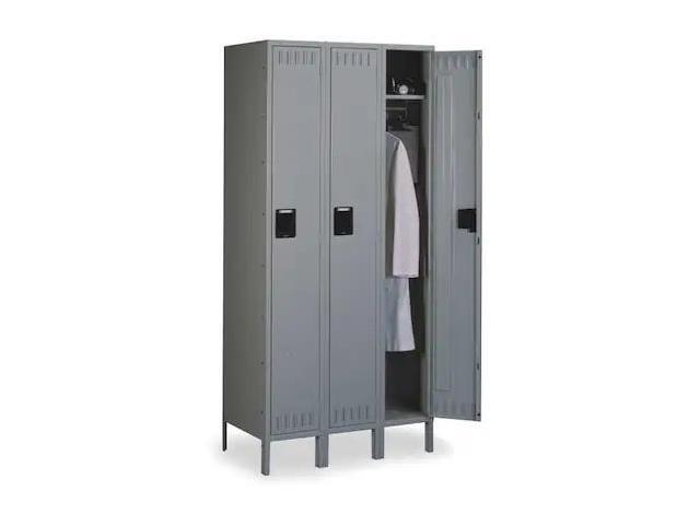 TENNSCO STK-151872-3 GRAY Wardrobe Locker, 45 in W, 18 in D, 78 in H, (1) Tier,