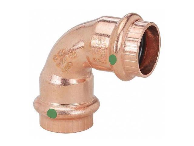VIEGA 77042 90 Degree Elbow, 2 in Press-Fit x 2 in Press-Fit, Copper, 200psi, 0