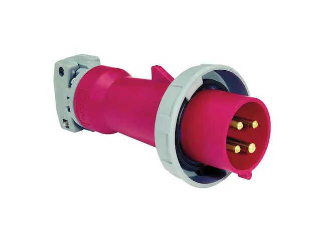 HUBBELL WIRING DEVICE-KELLEMS HBL430P7W Watertight Pin & Sleeve Plug, 30 A,