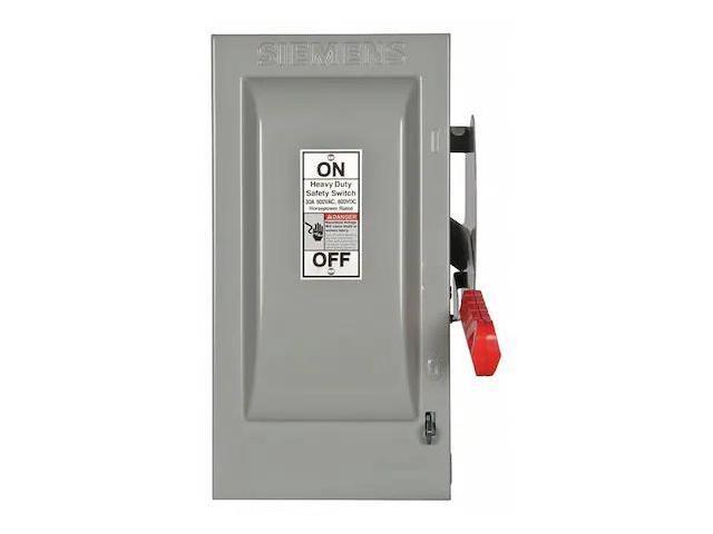 Siemens Safety Switch, 1 NEMA Enclosure Type, 30 Amps AC, 10 HP @ 600VAC HP