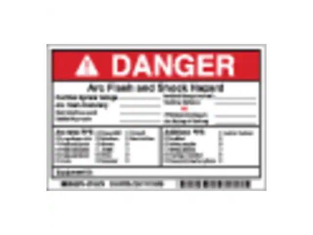 BRADY 145974 Label,4in.Hx,6in.W,Danger Arc Flash,PK5
