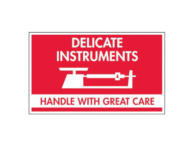 TAPECASE 16U876 InstructionalHandlingLabel,White,PK500