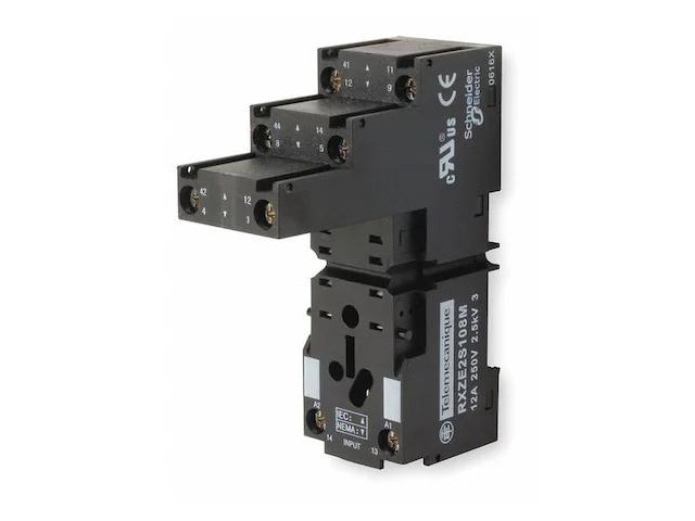 SCHNEIDER ELECTRIC RXZE2S108M Rlay Scket,Finger Safe/Elvtr,Squre,8 Pin