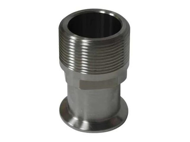 ZORO SELECT EG211.5 1-1/2' Clamp x MNPT T304 SS Male Adapter