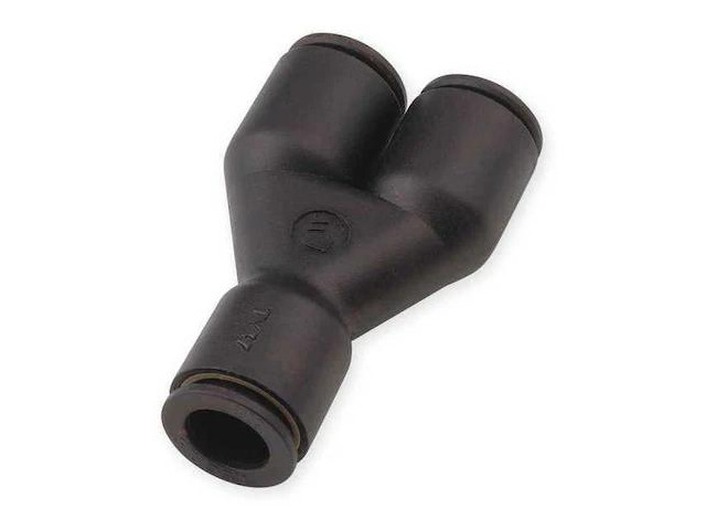 LEGRIS 3140 60 00 Push-Fit Wye Fitting, 3/8 in Tube Size, Brass,