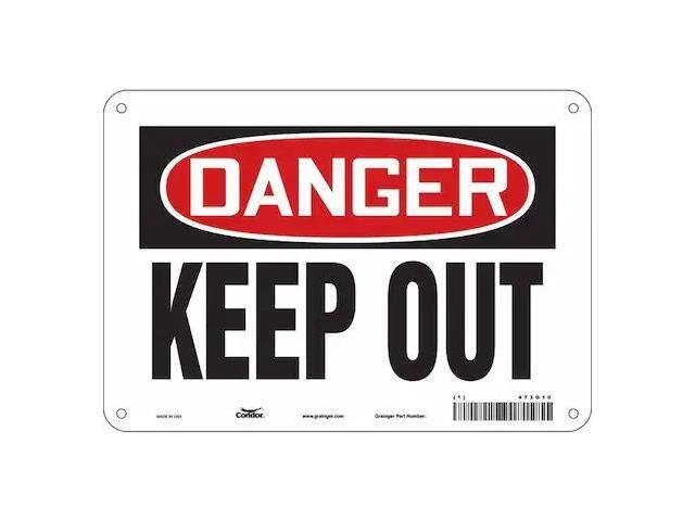 CONDOR 473G10 Safety Sign, 7 in Height, 10 in Width, Aluminum, Vertical