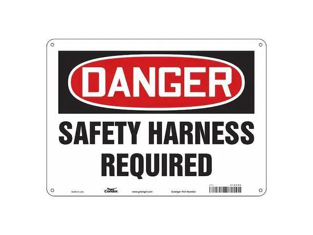 CONDOR 479F96 Safety Sign, 10 in Height, 14 in Width, Aluminum, Horizontal