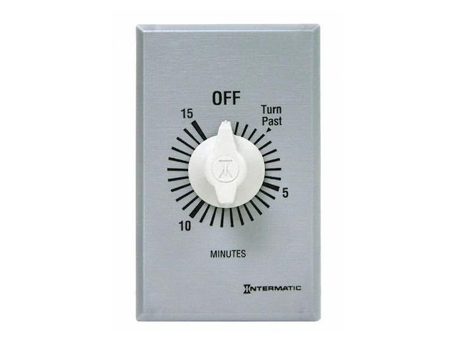 INTERMATIC FF15MC Spring-Wound Timer, Silver, 120/277V AC