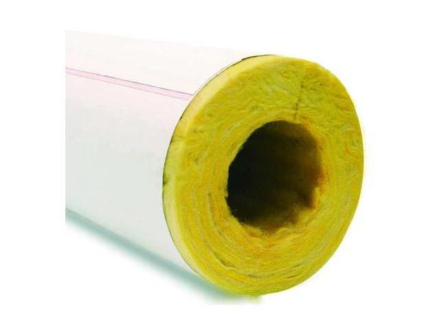 OWENS CORNING 722609 Pipe Insulation, 1-3/8' OD, 3 ft. L, Fiberglass, 1/2 in