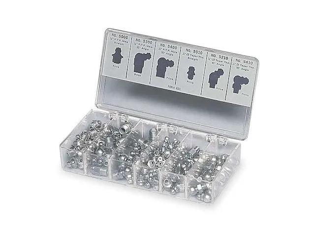 LINCOLN INDUSTRIAL 5469 Grease Fitting Kit,Fractional Assortment