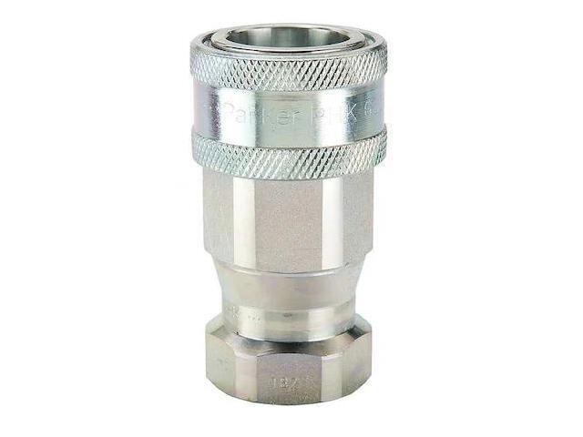 PARKER 6608-6-6 Hydraulic Quick Connect Hose Coupling, Steel Body, Sleeve Lock,