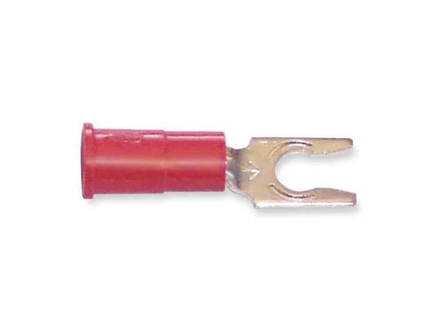 3M MV18-8FLX Fork Terminal, #8 Stud Size, 18 AWG, 600 V, Vinyl Insulated, Red,