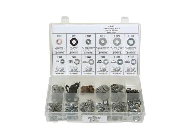 ZORO SELECT 8145 Zinc Plated & Black Finish Thread Cutting Push On Nut