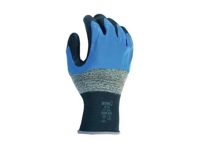 SHOWA 376S-06 Coated Gloves, Foam Nitrile, Smooth, Palm, 6 Abrasion Level,