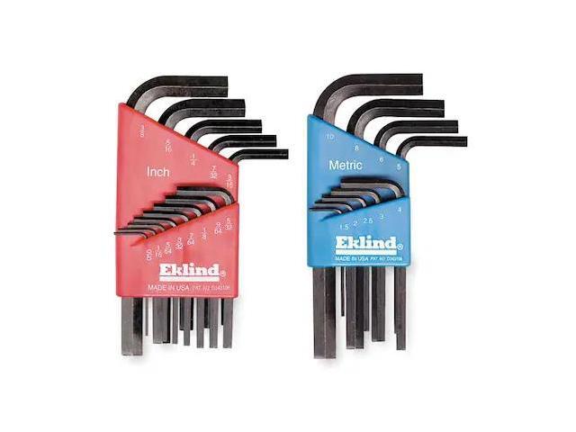 EKLIND 10122 22 Piece Metric/SAE L-Shape Hex Key Set, 10122