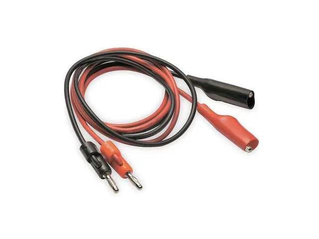 ZORO SELECT 4WRF2 Patch Cord, Alligator Clip and Stacking Banana Plug, 40',