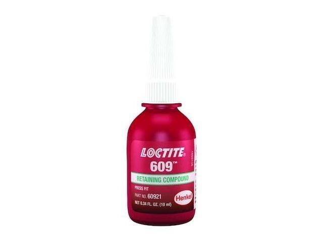 LOCTITE 135511 Retaining Compound 609, .34 fl oz, 10 ml, Bottle, Green