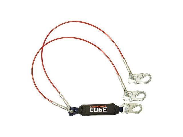FALLTECH G8354LEY Shock Absorbing Lanyard, 6 ft., 310 lb. Weight Capacity, Red